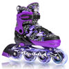 Picture of Kuxuan Skates Adjustable Inline Skates for Girls and Women with Full Light Up Wheels Outdoor Fun Illuminating Skates for Beginner