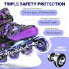 Picture of Kuxuan Skates Adjustable Inline Skates for Girls and Women with Full Light Up Wheels Outdoor Fun Illuminating Skates for Beginner