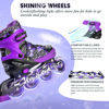 Picture of Kuxuan Skates Adjustable Inline Skates for Girls and Women with Full Light Up Wheels Outdoor Fun Illuminating Skates for Beginner