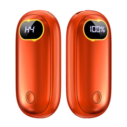 Picture of Hand Warmers Rechargeable - 14000mAh Electric Hand Warmers Rechargeable 2 Pack Heat Up to 131℉ with 18Hrs Warmth, Reusable Electronic Portable Pocket Heater for Women Man Golf Raynauds Camping