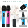 Picture of Wireless Microphone, Bietrun UHF Metal Dual Handheld Cordless Dynamic Mic System with Rechargeable Receiver, 1/4‘’Output, for Karaoke, Church, Speech, Wedding, Party Singing(160 ft Range)-Auto Connect