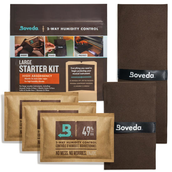 Picture of Boveda Music HIGH ABSORBENCY Large Starter Kit - (3) 49% RH High Absorbency Boveda - Ideal Two-Way Humidity Control for EXTREME HUMIDITY CLIMATES ONLY - For Guitars & Other Large Wooden Instruments