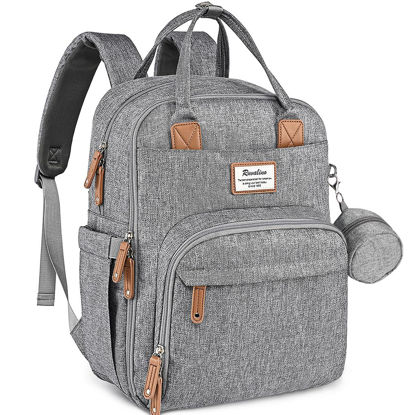 Picture of RUVALINO Diaper Bag Backpack, Multifunction Travel Pack Maternity Baby Changing Bags, Large Capacity, Waterproof, Gray XL