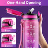 Picture of QLUR Water Bottle with Straw, 32oz Motivational Water Bottles with Time Marker to Drink, Tritan BPA Free, 1L Sports Water Bottle with Carry Strap LeakProof for Women Gym Fitness Outdoor (1 Pack)