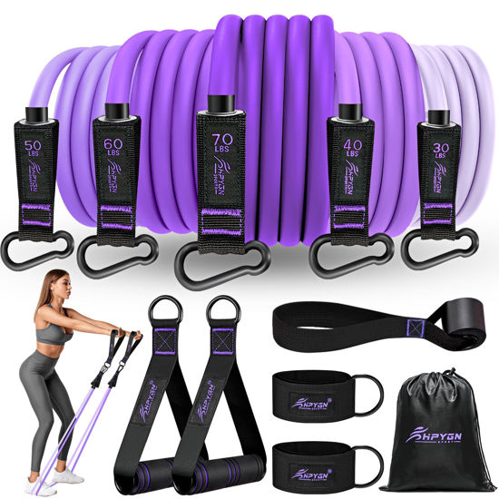 Picture of Resistance Bands with Handles, Workout Bands, Fitness Bands with Door Anchor, Ankle Straps, Exercise Bands for Heavy Resistance Training, Physical Therapy, Shape Body, Yoga, Home Workouts Set