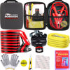 Picture of LIANXIN Car Roadside Emergency Kit, with Jumper Cables Automotive Kit,Car Safety Roadside Assistance Kit Headlamp,Tow Straps,Art Knife, Rainwear, Gloves.Grey