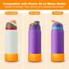 Picture of Alwenid 2PCS Silicone Water Bottle Boot for Owala 40 Oz, Anti-Slip Protective Sleeve Bottom Bumper Protector for FreeSip, Twist, and Flip Stainless Steel Water Bottles (Orange)