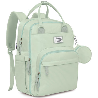 Picture of RUVALINO Diaper Bag Backpack, Multifunction Travel Pack Maternity Baby Changing Bags, Large Capacity, Waterproof, Mint Green