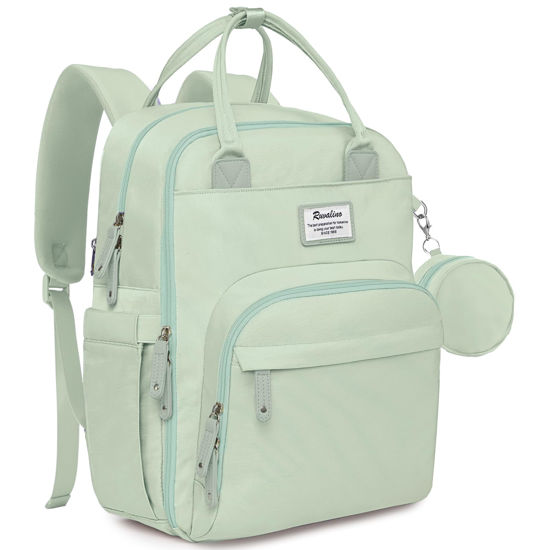 Picture of RUVALINO Diaper Bag Backpack, Multifunction Travel Pack Maternity Baby Changing Bags, Large Capacity, Waterproof, Mint Green