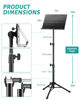 Picture of Vekkia 70 - inch Metal Professional Portable Sheet Music Stand - Folding Adjustable Holder, with Carrying Bag, Sturdy for Instrumental & Band Performances, Travel