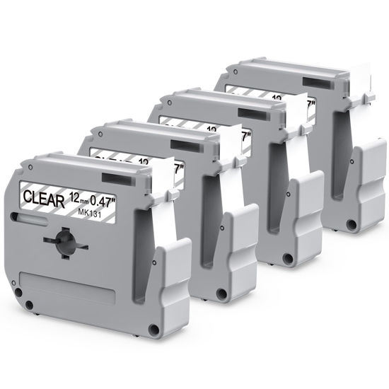 Picture of Labelife M-K131 Clear Tape Compatible with Brother P Touch M Tape Clear 12mm 0.47'' M-K131s M131 MK131 Work with Brother Ptouch PT-M95 PT-65 PT-90 PT70BM PT-45 Label Maker Refills,4-Pack