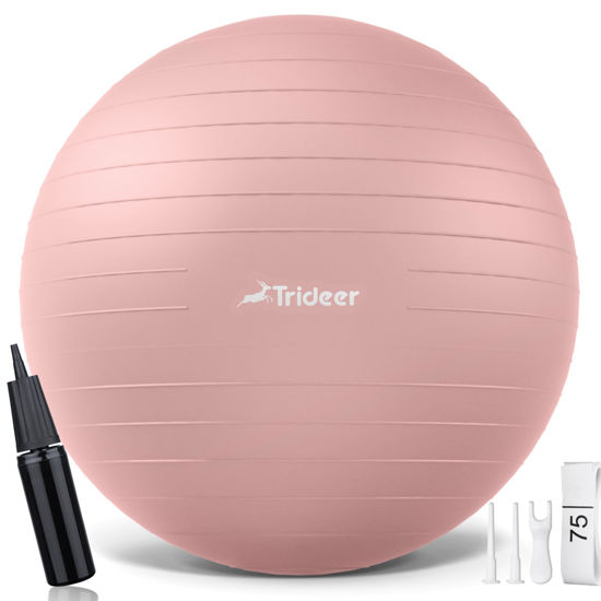 Picture of Trideer Yoga Ball - Exercise Ball for Workout pilates Stability - Anti-Burst and Slip Resistant for physical therapy, Birthing, Stretching & Core Workout, Office Ball Chair, Flexible Seating, Home Gym