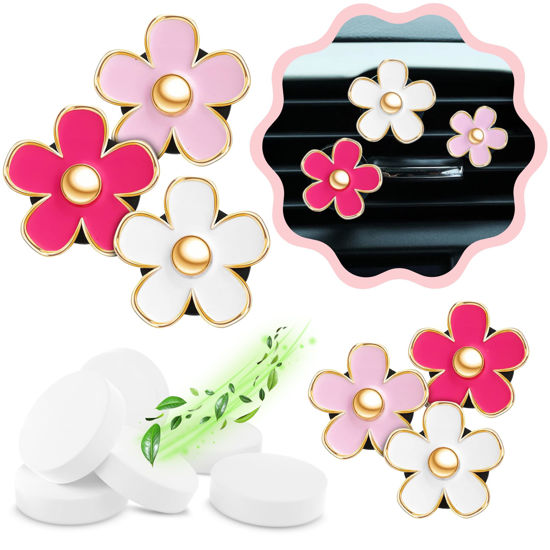 Picture of Girl Car Accessories, Air Freshener Car, Pink Car Decor for Teens, Women, Cute Car Vent Clips Stuff, Car Decorations Interior Aesthetic