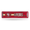 Picture of Rico Industries NFL San Francisco 49ers Home Décor Metal Street Sign (4" x 15") - Great for Home, Office, Bedroom, & Man Cave - Made,Silver