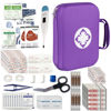 Picture of 299PCS First Aid Kit Portable Purple Camping Essentials Multiple Purpose Survival Kits Plus Case Emergency Set Outdoor Backpacking Gear Suitable for Hiking School Car Home YIDERBO