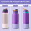 Picture of Alwenid 2PCS Silicone Water Bottle Boot for Owala 32 Oz, Anti-Slip Protective Sleeve Bottom Bumper Protector for FreeSip, Twist, and Flip Stainless Steel Water Bottles (Purple+Pink)