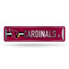 Picture of Rico Industries NFL Arizona Cardinals Home Décor Metal Street Sign (4" x 15") - Great for Home, Office, Bedroom, & Man Cave - Made,Silver