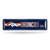 Picture of Rico Industries NFL Denver Broncos Home Décor Metal Street Sign (4" x 15") - Great for Home, Office, Bedroom, & Man Cave - Made,Silver