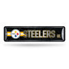 Picture of Rico Industries NFL Pittsburgh Steelers Home Décor Metal Street Sign (4" x 15") - Great for Home, Office, Bedroom, & Man Cave - Made