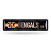 Picture of Rico Industries NFL Cincinnati Bengals Home Décor Metal Street Sign (4" x 15") - Great for Home, Office, Bedroom, & Man Cave - Made,Silver