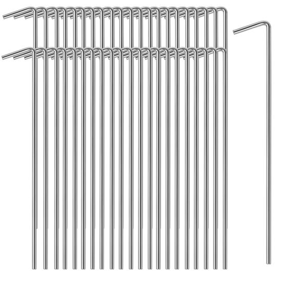 Picture of Oligei 45 Pack Tent Stakes, Stakes for Outdoor Decorations, Tent Stakes Heavy Duty, Metal Stakes, Tent Garden Stakes for Gardening & Canopies, Outdoor Christmas Decorations