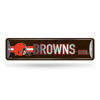Picture of Rico Industries NFL Cleveland Browns Home Décor Metal Street Sign (4" x 15") - Great for Home, Office, Bedroom, & Man Cave - Made,Silver