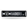 Picture of Rico Industries NFL Las Vegas Raiders Home Décor Metal Street Sign (4" x 15") - Great for Home, Office, Bedroom, & Man Cave - Made,Silver