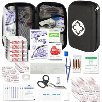 Picture of 276Pcs First-Aid Kit Emergency-Kit Home-Car - First Aid Kits Emergency Kit Home Essentials for Dorm Room First-Aid Kit Emergency Necessities for Boat Hiking Skating, Black YIDERBO