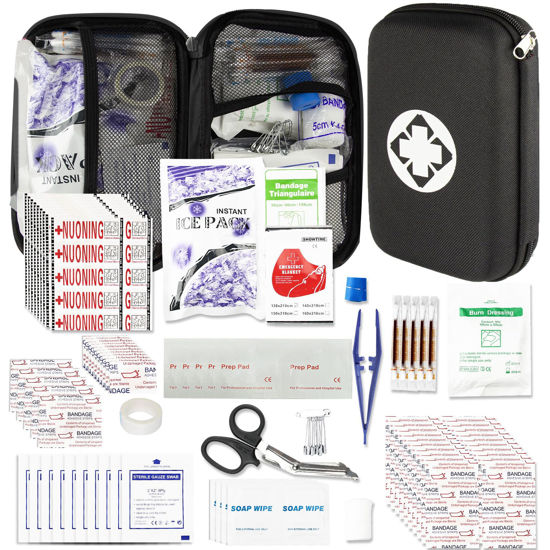 Picture of 276Pcs First-Aid Kit Emergency-Kit Home-Car - First Aid Kits Emergency Kit Home Essentials for Dorm Room First-Aid Kit Emergency Necessities for Boat Hiking Skating, Black YIDERBO