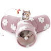 Picture of Tempcore Flannel Pet Cat Tunnel Tube Cat Toys 3 Way Collapsible, Cat Tunnels for Indoor Cats，Kitty Tunnel Bored Cat Pet Toys Peek Hole Toy Ball Cat, Puppy, Kitty, Kitten, Rabbit Daisy Burlwood
