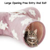 Picture of Tempcore Flannel Pet Cat Tunnel Tube Cat Toys 3 Way Collapsible, Cat Tunnels for Indoor Cats，Kitty Tunnel Bored Cat Pet Toys Peek Hole Toy Ball Cat, Puppy, Kitty, Kitten, Rabbit Daisy Burlwood