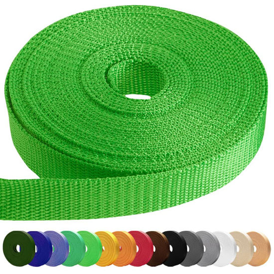 Picture of TECEUM 1 Inch Webbing - Grass Green - 10 Yards - 1” Webbing for Climbing Outdoors Indoors Crafting DIY nw