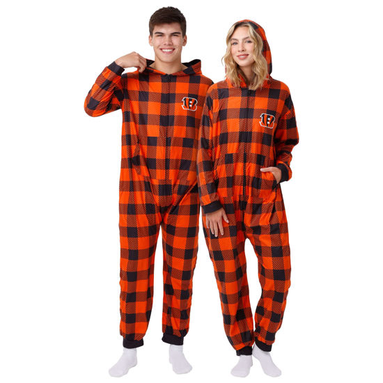 Picture of FOCO Cincinnati Bengals NFL Plaid One Piece Pajamas