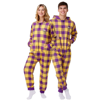 Picture of FOCO Minnesota Vikings NFL Plaid One Piece Pajamas