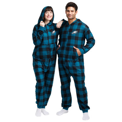 Picture of FOCO Philadelphia Eagles NFL Plaid One Piece Pajamas - L