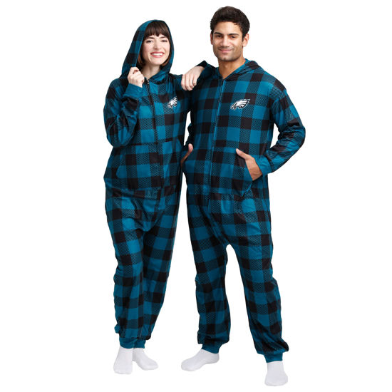 Picture of FOCO Philadelphia Eagles NFL Plaid One Piece Pajamas - L