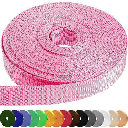 Picture of TECEUM 1 Inch Webbing - Pink - 10 Yards - 1” Webbing for Climbing Outdoors Indoors Crafting DIY nw