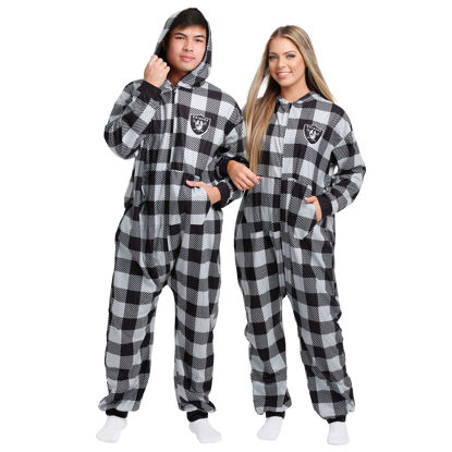 Picture of FOCO Las Vegas Raiders NFL Plaid One Piece Pajamas - XL