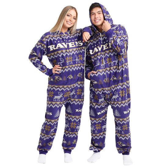 Picture of FOCO Baltimore Ravens NFL Ugly Pattern One Piece Pajamas - XL