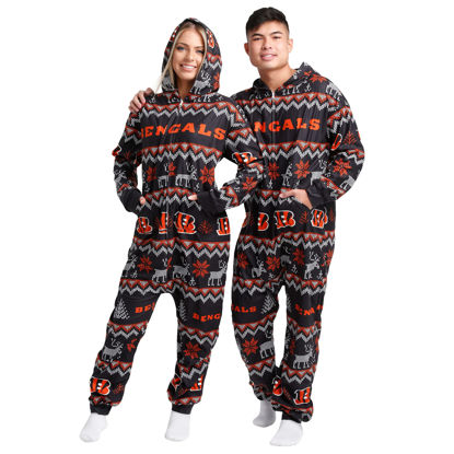 Picture of FOCO Cincinnati Bengals NFL Ugly Pattern One Piece Pajamas - L