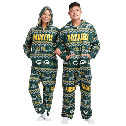 Picture of FOCO Green Bay Packers NFL Ugly Pattern One Piece Pajamas - XL