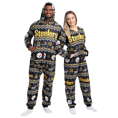 Picture of FOCO Pittsburgh Steelers NFL Ugly Pattern One Piece Pajamas - 2XL