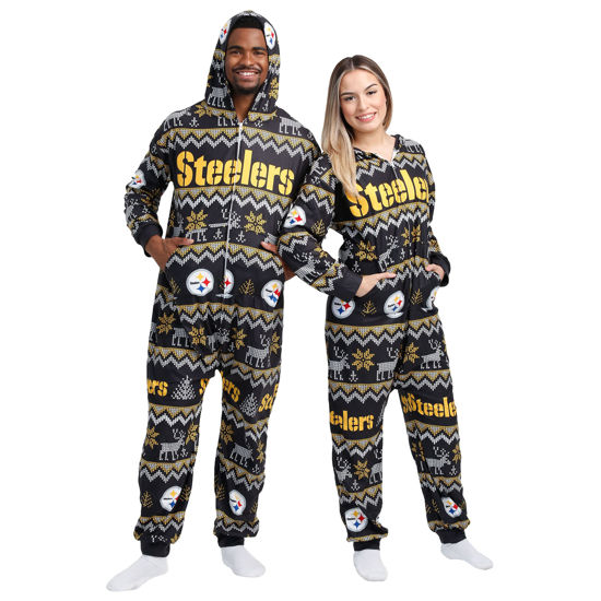 Picture of FOCO Pittsburgh Steelers NFL Ugly Pattern One Piece Pajamas - 2XL