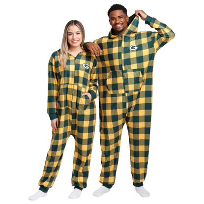 Picture of FOCO Green Bay Packers NFL Plaid One Piece Pajamas - XL