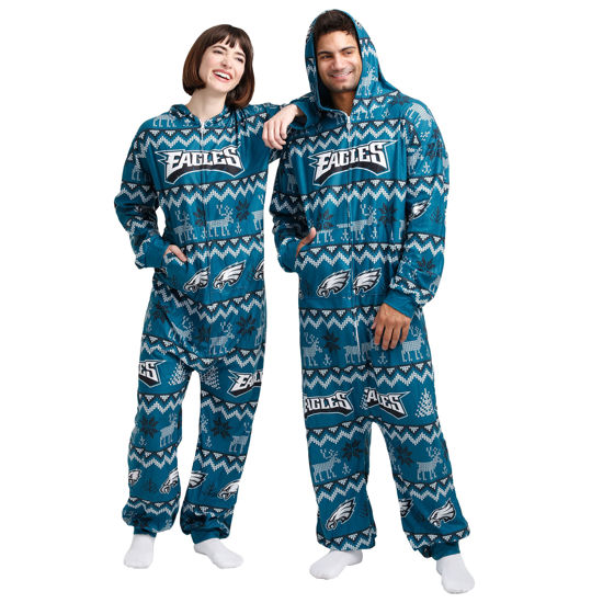 Picture of FOCO Philadelphia Eagles NFL Ugly Pattern One Piece Pajamas - 2XL