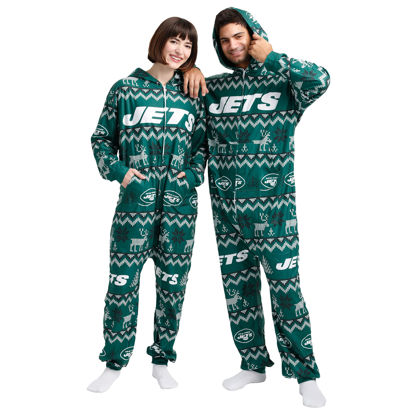 Picture of FOCO New York Jets NFL Ugly Pattern One Piece Pajamas - S