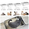 Picture of PWTAA Stainless Steel Cat Litter Box High Side Cats Toilet Metal Kitten Litter Pan, Pet Cleaning Tool for Big and Small Cats, Rabbits, Splash-Proof and Non-Stick Cat Poop Box odorless 15.7"x11.8"x3.9"