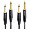 Picture of Cable Matters 2-Pack Braided 1/4 Inch TS to TS Electric Guitar Cable 6 Feet - Guitar Cord/Guitar Amp Cord/Instrument Cable for Electric Guitar, Mandolin, Bass AMP, Keyboard, Mixer, Equalizer