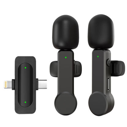 Picture of TXTUNE Wireless Lavalier Mini Microphone for iPhone Android iPad- Noise Cancelling Phone Microphone with USB C/Lightning Plug, Cordless Lav Lapel Mic for Video Recording Vlogging Streaming