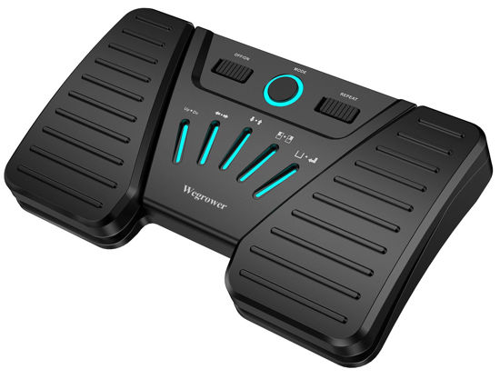 Picture of Wegrower Wireless Page Turner Pedal for Musical Instruments，Portable Bluetooth Foot Pedal, Silent Rechargeable Music Page Turner with Anti-Slip Rubber for iPad, Tablets, Phone